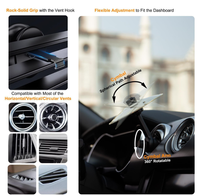 🥁 Car Cymbal - Fun Air Vent Clip Drum