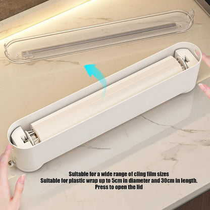 🧻 2-in-1 Cling Wrap Cutter & Organizer