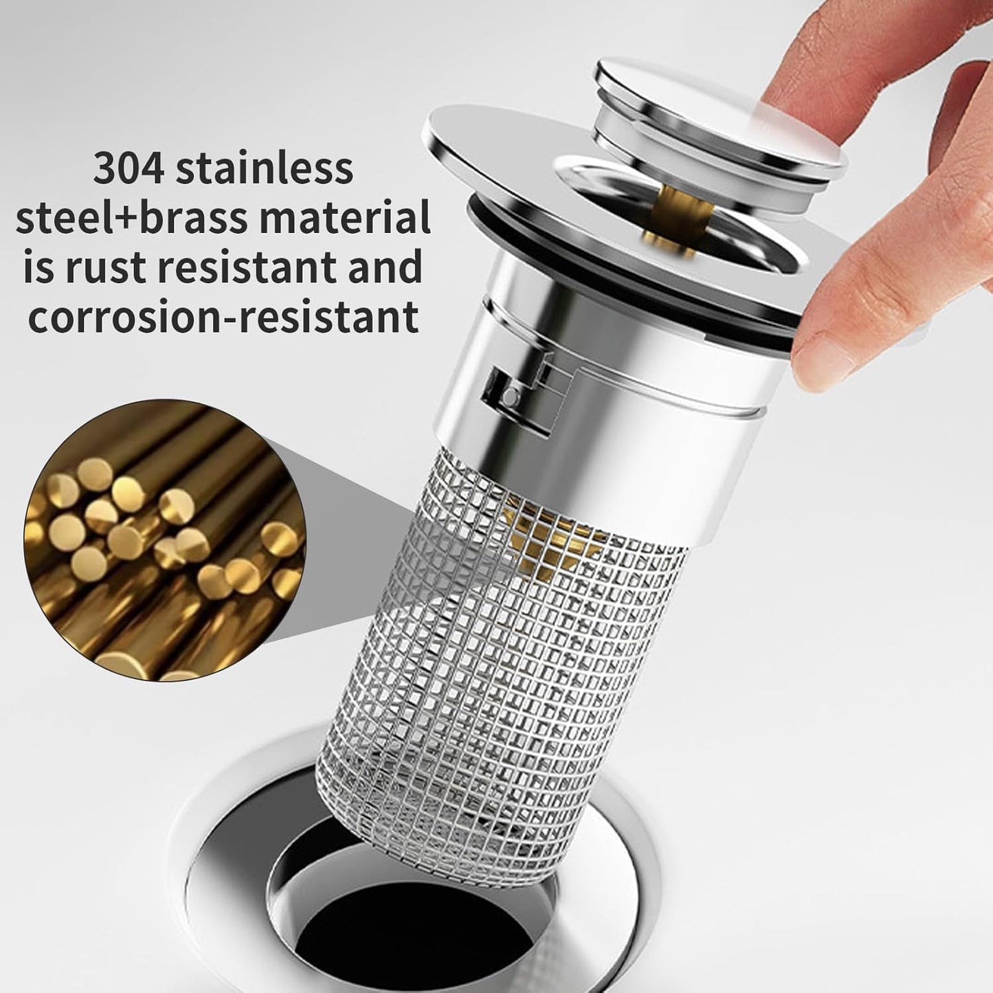 🧩 Universal Pop-Up Basin Drain Strainer