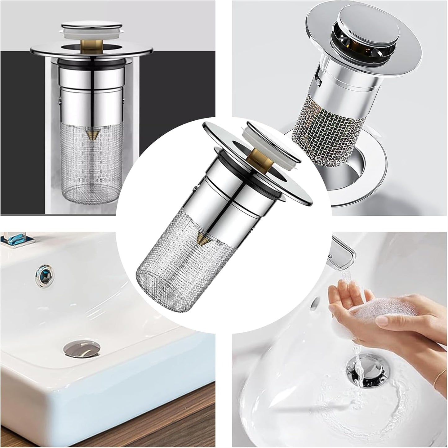 🧩 Universal Pop-Up Basin Drain Strainer